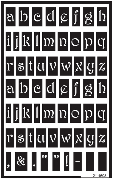 Over 'N' Over Reusable Stencils 5"X8"-Lowercase Alphabet