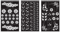 Rub 'N' Etch Designer Stencils 5"X8" 3/Pkg-Floral Designs