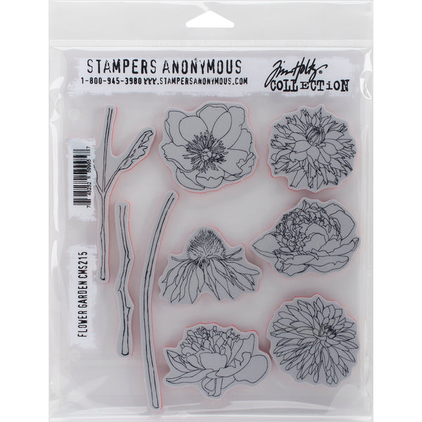 Tim Holtz Cling Stamps 7"X8.5"-Flower Garden
