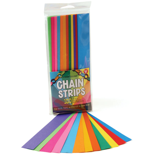 Mighty Bright Chain Strips 1"X8" 180/Pkg-Assorted Colors