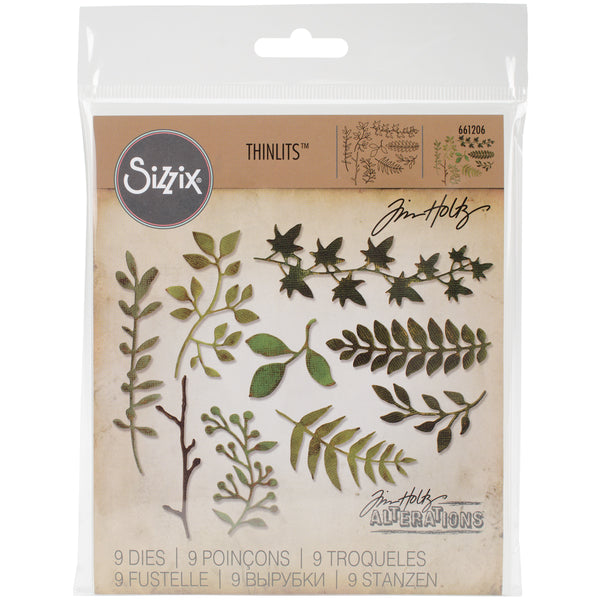 Sizzix Thinlits Dies By Tim Holtz 9/Pkg-Garden Greens