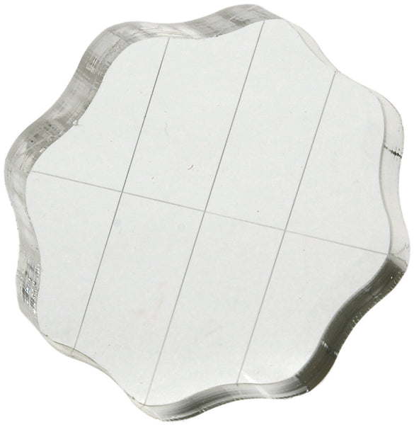 Apple Pie Memories Acrylic Stamp Block W/Grips & Grid-2.5"X2.5"X.5"