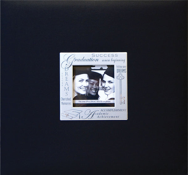 MBI Expressions Post Bound Album W/Window 8"X8"-Graduation - Black