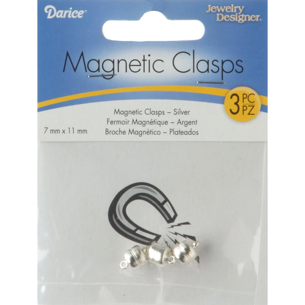 Magnetic Clasps 7mmX11mm 3/Pkg-Silver