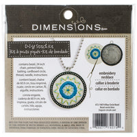 Dimensions Metal Bezel Jewelry Embroidery Kit 1.5" Round-Blue Circle Pattern