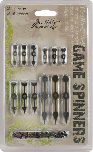 Idea-Ology Game Spinners W/Fasteners .75" To 2.25" 24/Pkg-Antique Nickel, Brass & Copper