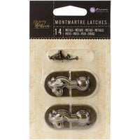 Prima Frank Garcia Memory Hardware Embellishments-Montmartre Metal Latch W/Brads 2" 2/Pkg