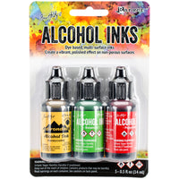Tim Holtz Alcohol Ink .5oz 3/Pkg-Conservatory-Honeycmb/Botanical/Poppyfld