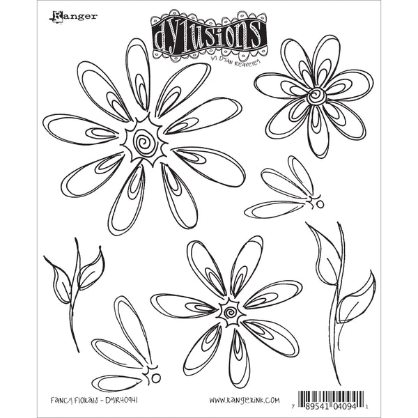 Dyan Reaveley's Dylusions Cling Stamp Collections 8.5"X7"-Fancy Florals