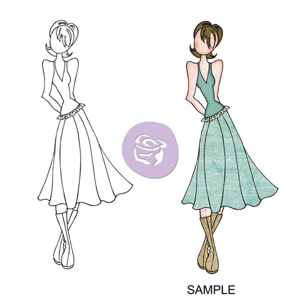 Julie Nutting Mixed Media Cling Rubber Stamps-Megan 3.5"X8"