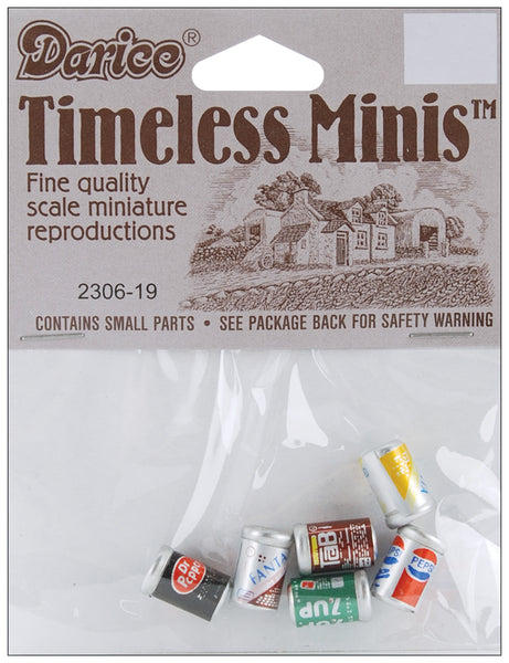 Timeless Miniatures-Assorted Soda Cans 6/Pkg