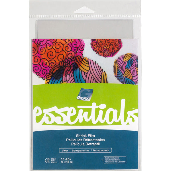 Grafix Essential Shrink Film 5.5"X8.5" 4/Pkg-Clear