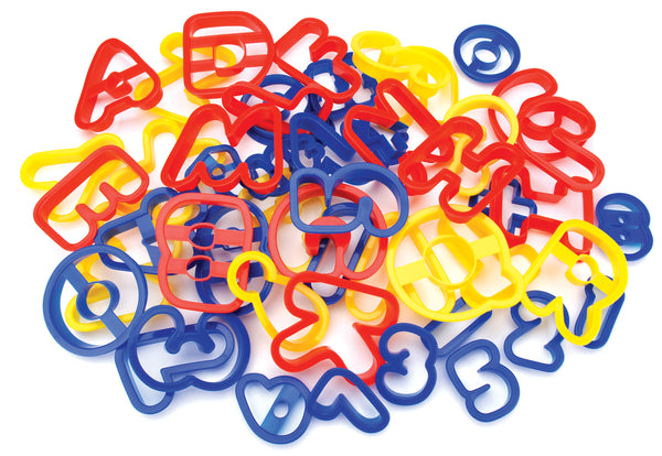 Plastic Cookie Cutters 50/Pkg-A-B-C & 1-2-3