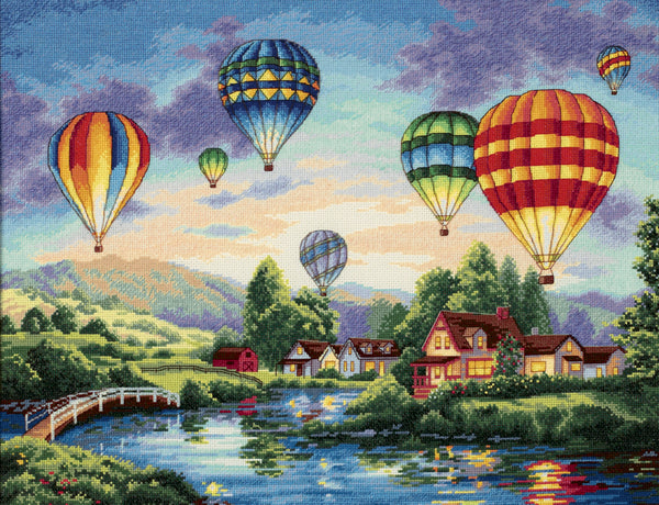 Gold Collection Balloon Glow Counted Cross Stitch Kit-16"X12" 18 Count
