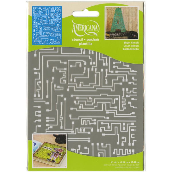 Americana Decor Stencil 6"X8"-Short Circuit