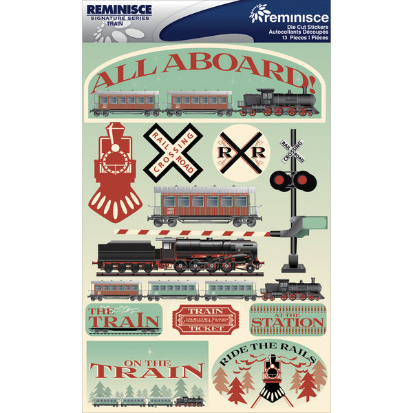Signature Dimensional Stickers 4.5"X6" Sheet-Train