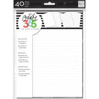 Create 365 Happy Planner Fill Paper 9.25"x7" 40/Pkg-White Note & Graph