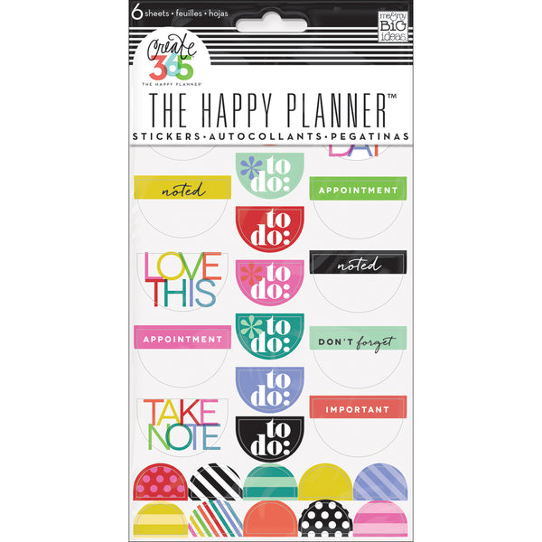 Create 365 Happy Planner Stickers 6/Sheets -To Do, Brights
