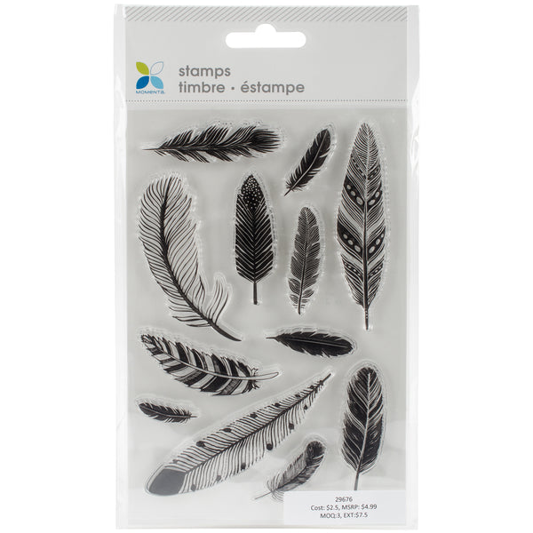 Momenta Clear Stamps 4"X7.5"-Assorted Feathers