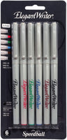 Speedball Elegant Writer Calligraphy Assorted Markers 6/Pkg-Broad Point