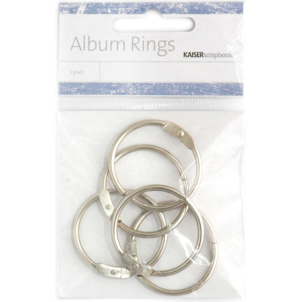 Kaisercraft Split Metal Album Rings 1.38" (3.5cm) 5/Pkg-Silver