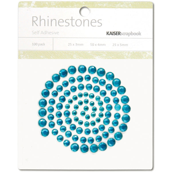 Self-Adhesive Rhinestones 100/Pkg-Aquamarine