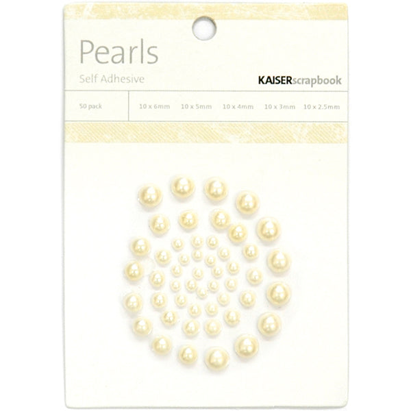 Self-Adhesive Pearls 50/Pkg-Champagne