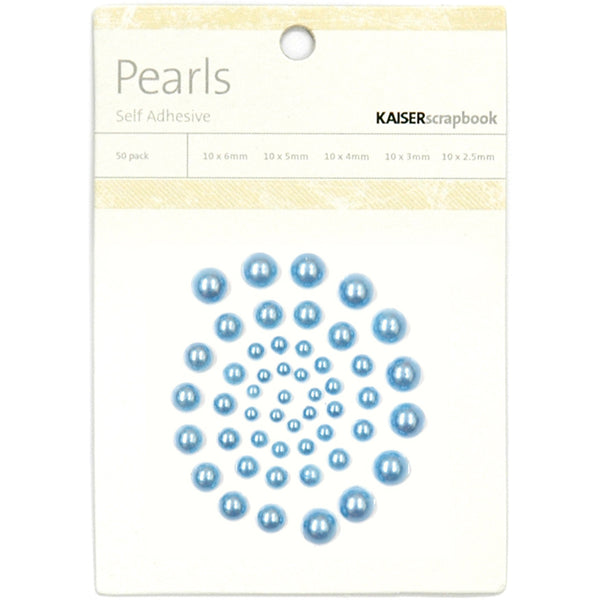 Self-Adhesive Pearls 50/Pkg-Denim