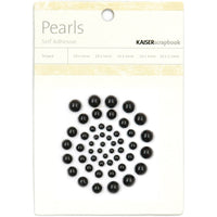 Self-Adhesive Pearls 50/Pkg-Black