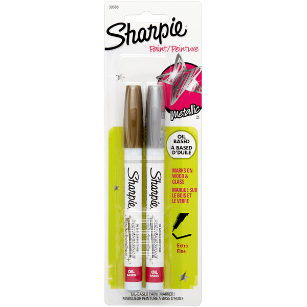 Sharpie Extra Fine Oil-Based Paint Markers 2/Pkg-Gold & Silver