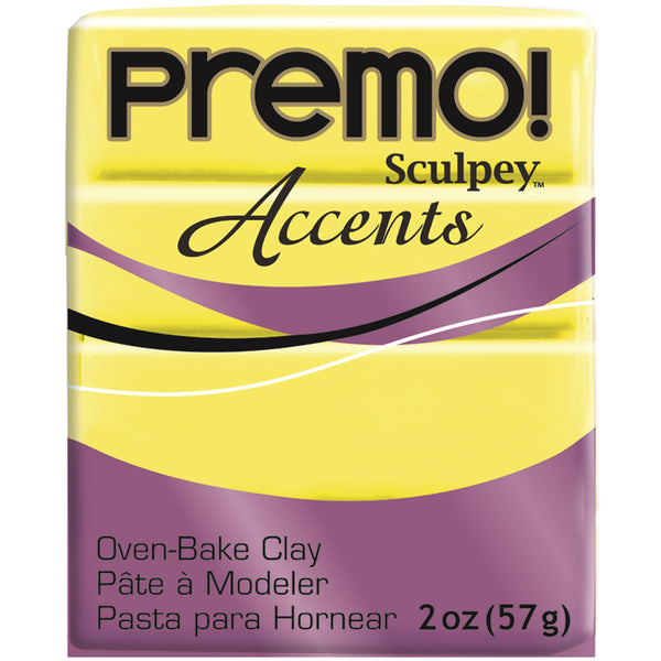 Premo Sculpey Polymer Clay 2oz-Fluorescent Yellow