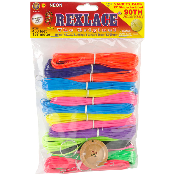 Rexlace Plastic Lacing Variety Pack-Neon