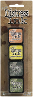 Distress Mini Ink Pads 4/Pkg-Kit 10