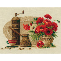 Coffee Counted Cross Stitch Kit-11.75"X9.5" 14 Count