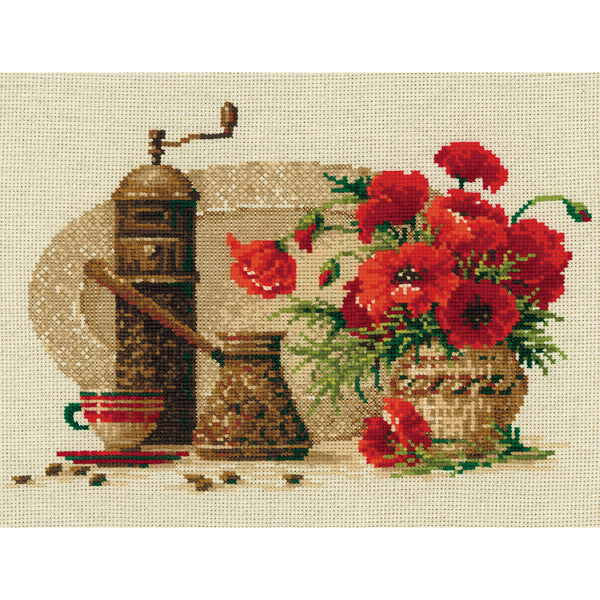 Coffee Counted Cross Stitch Kit-11.75"X9.5" 14 Count