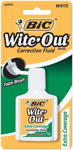BIC Wite-Out Extra Coverage Correction Fluid-.7oz