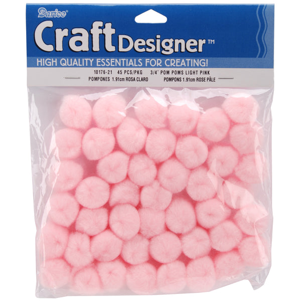Pom-Poms .75" 45/Pkg-Light Pink