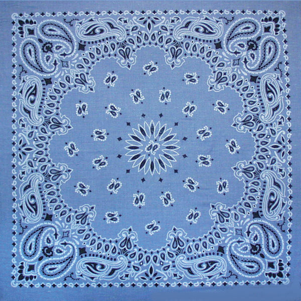 Hav-A-Hank Paisley Bandanna 22"X22"-Chambray Blue