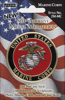 Military Self-Adhesive Metal Medallion 2"-Marine Corps