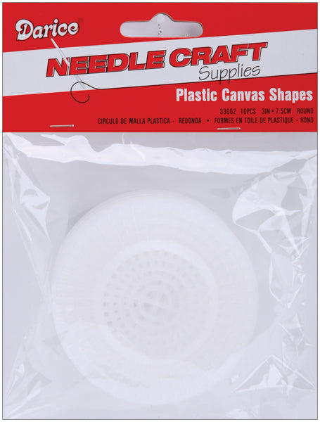 Darice Plastic Canvas Shapes 7 Count 3" 10/Pkg-Circles W/Raised Center Clear