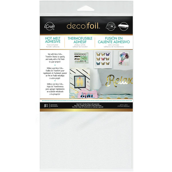 Deco Foil Iron-On Adhesive Transfer Sheet 5.5"X12" 5/Pkg-
