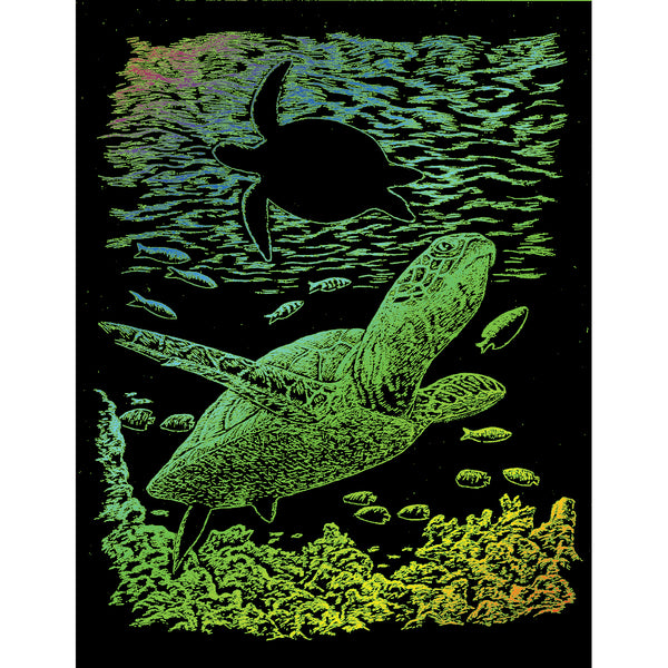 Rainbow Foil Engraving Art Kit 8"X10"-Sea Turtle