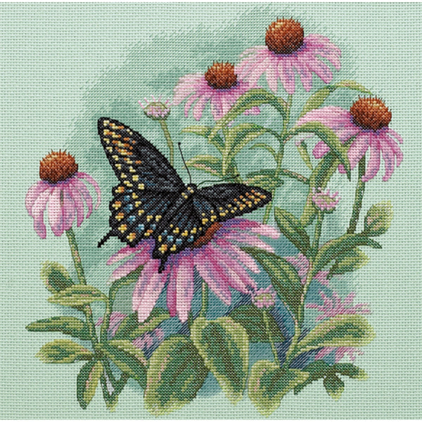 Dimensions Counted Cross Stitch Kit 11"X11"-Butterfly & Daisies (14 Count)