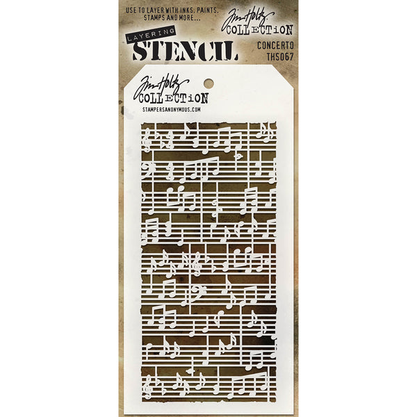 Tim Holtz Layered Stencil 4.125"X8.5"-Concerto