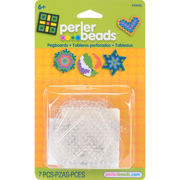 Perler Pegboards 5/Pkg-Assorted Clear Shapes