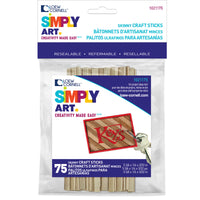 Simply Art Wood Skinny Craft Sticks-Natural 5.75" 75/Pkg