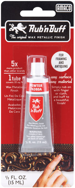 Rub 'n Buff Metallic Wax Finish .5oz-Pewter