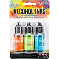 Tim Holtz Alcohol Ink .5oz 3/Pkg-Spring Break-Valencia/Limeade/Turquoise