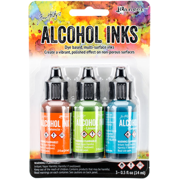 Tim Holtz Alcohol Ink .5oz 3/Pkg-Spring Break-Valencia/Limeade/Turquoise