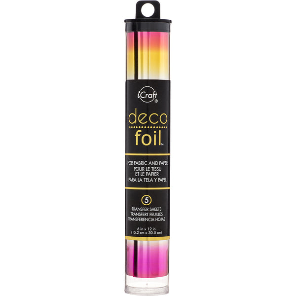 Deco Foil Specialty Transfer Sheets 6"X12" 5/Pkg-Summer Rainbow